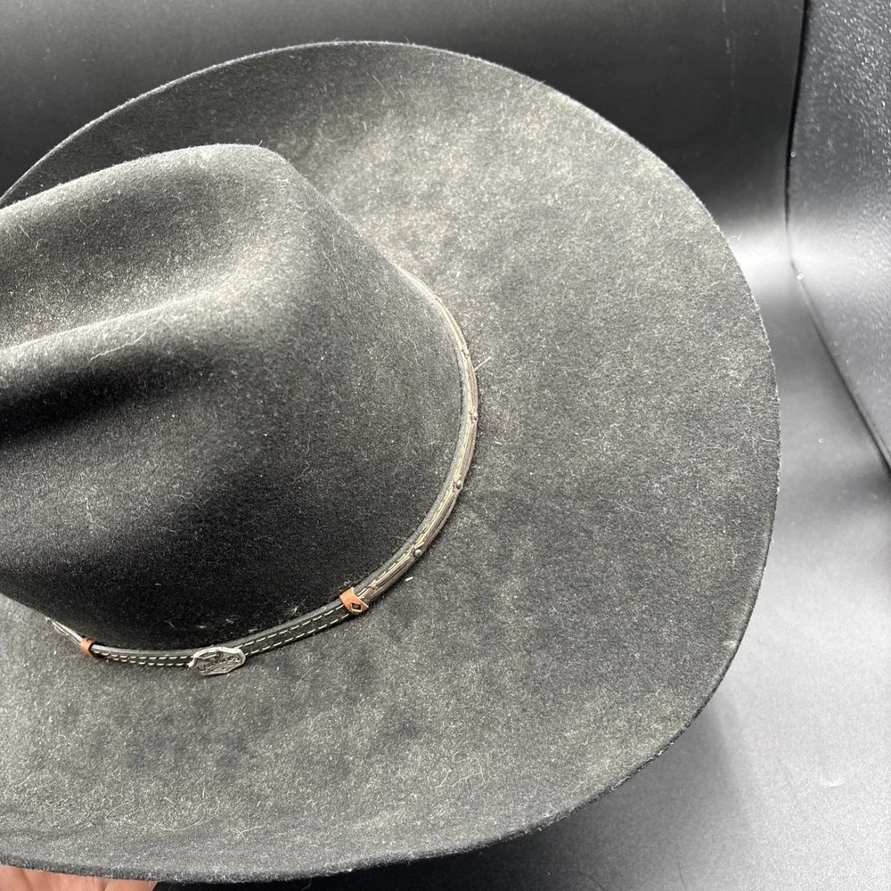 Cavenders 3X Cowboy Collection Black Premium Wool Felt Cowboy Hat Size 7 1/8